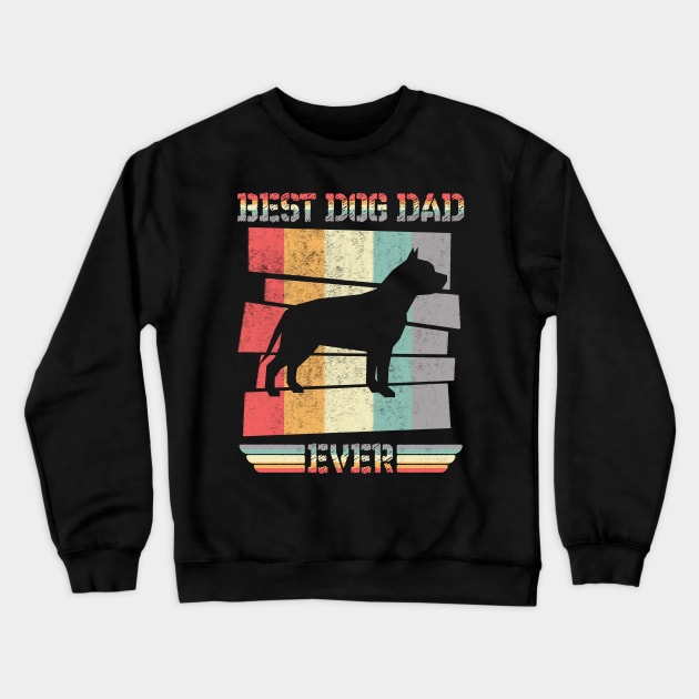 VINTAGE RETRO BEST DOG DAD EVER PIT BULL FATHERS DAY Crewneck Sweatshirt by Mash92